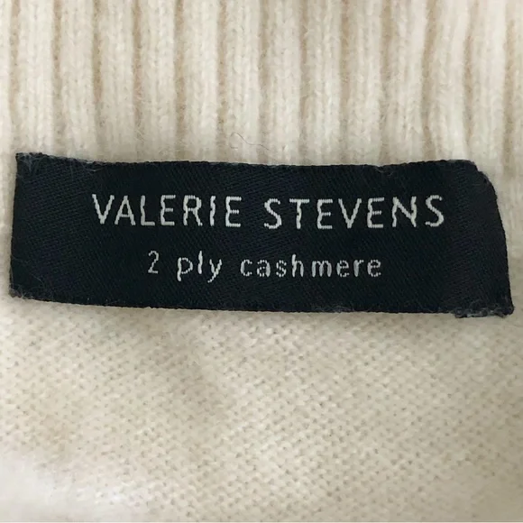Valerie Steven’s Cashmere 2 Ply Cream Sweater Size XL - Picture 3 of 13